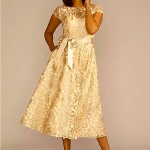 OLEG CASSINI from David’s Bridal NWT 
short sleeve a-line 3d
STYLE# D40NY23286V2